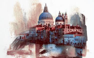 Original Abstract Architecture Paintings by Gull G