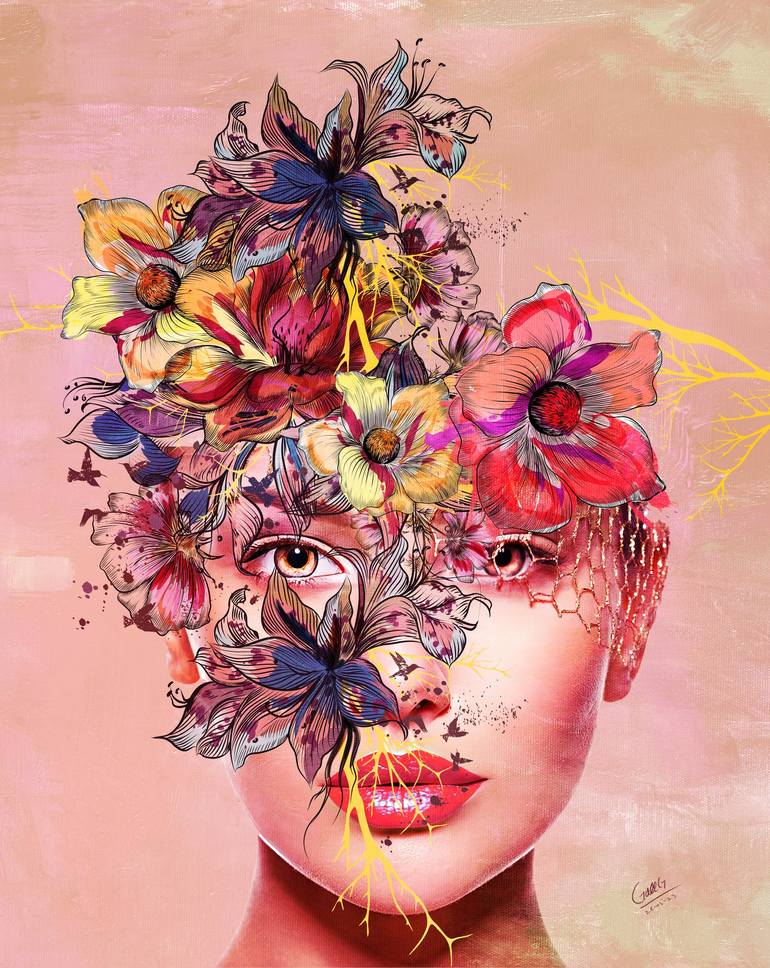 Flower Girl Wall Art Painting by Gull G | Saatchi Art