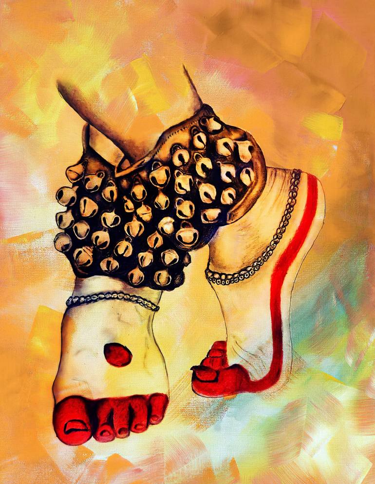 Kathak Feet Painting by Gull G | Saatchi Art