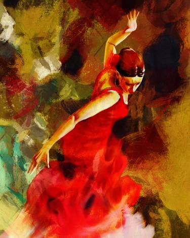 Female dancer a flamenco style thumb