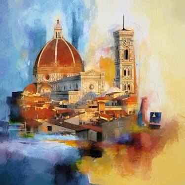 Print of Abstract Architecture Paintings by Gull G