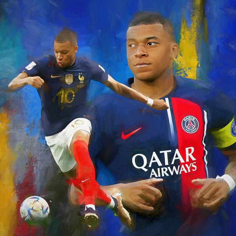 Kylian Mbappé Painting By Gull G | Saatchi Art