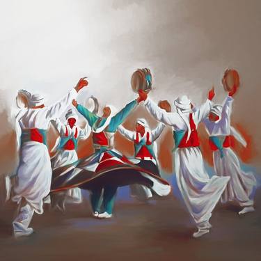 Arabian Folk dancing in a group thumb