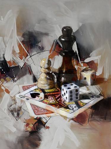 Chess match Painting by Maria Galan