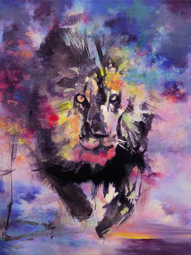 Original Abstract Expressionism Animal Paintings by Gull G