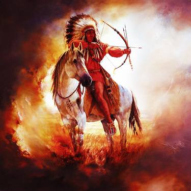 Native American riding horse thumb