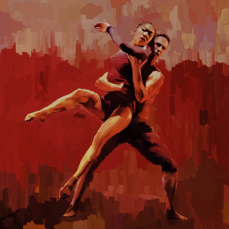 salsa couple dance paintings