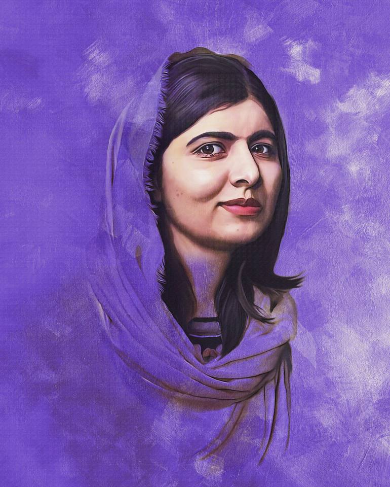 Malala Yousuf Zai portrait 01 Painting by Gull G | Saatchi Art