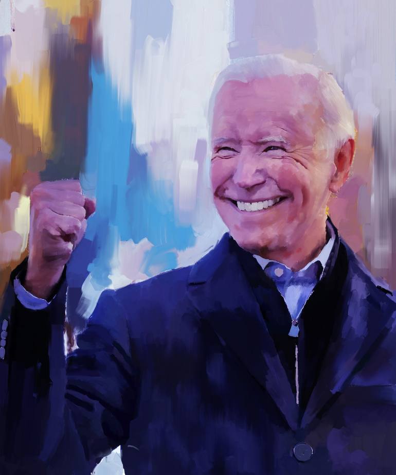 Joe Biden the president of American kk32 Painting by Gull G