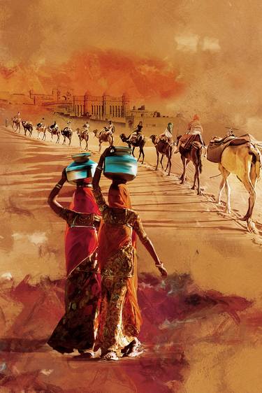 Rajasthani Desert women carrying water thumb