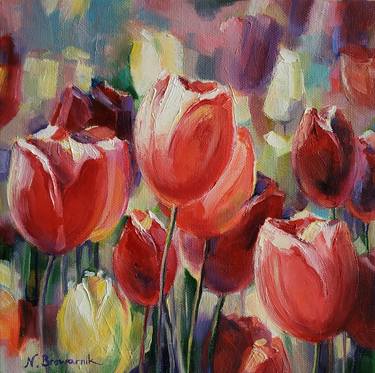 Original Impressionism Floral Paintings by Natalia Browarnik