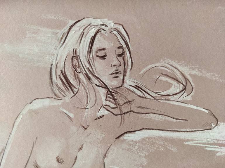 Original Nude Drawing by Natalia Browarnik