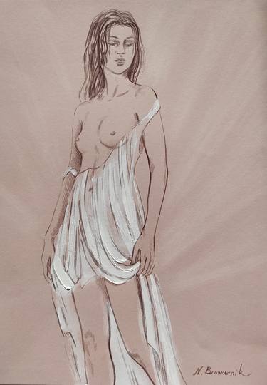 Original Realism Erotic Drawings by Natalia Browarnik