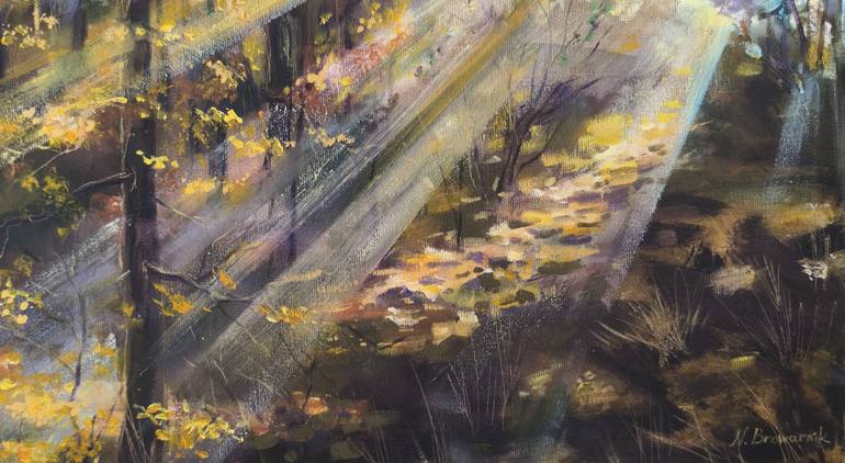 Original Impressionism Landscape Painting by Natalia Browarnik