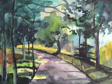 Original Post-impressionism Travel Painting by Natalia Browarnik