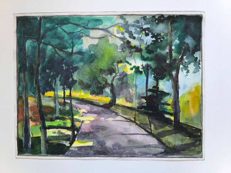Original Post-impressionism Travel Painting by Natalia Browarnik