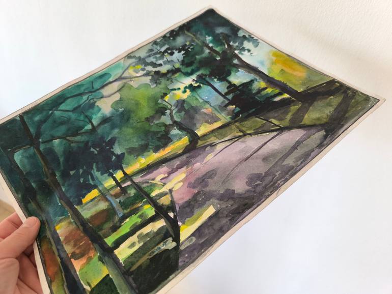 Original Post-impressionism Travel Painting by Natalia Browarnik
