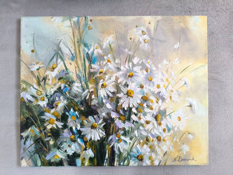 Original Impressionism Floral Painting by Natalia Browarnik
