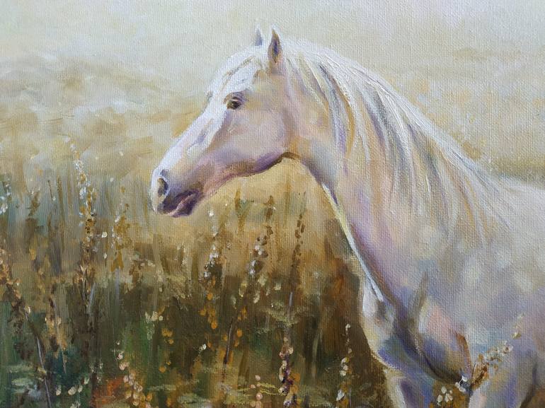 Original Fine Art Horse Painting by Natalia Browarnik