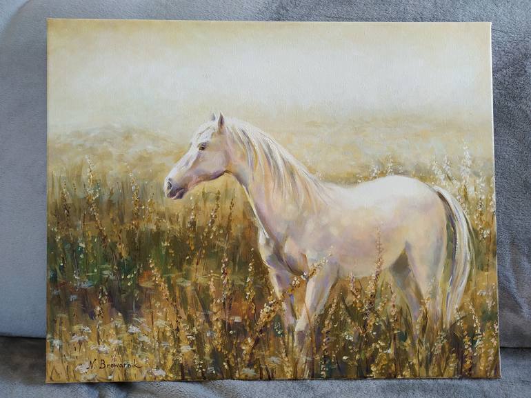 Original Fine Art Horse Painting by Natalia Browarnik