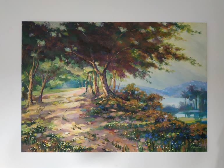 Original Impressionism Landscape Painting by Natalia Browarnik