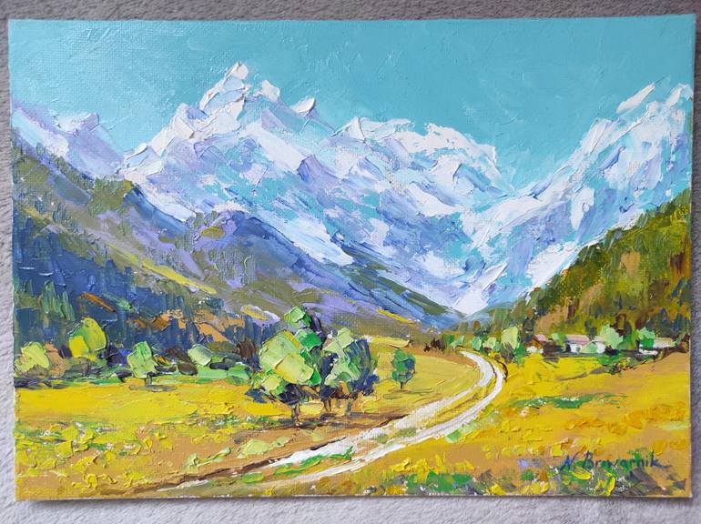 Original Impressionism Landscape Painting by Natalia Browarnik