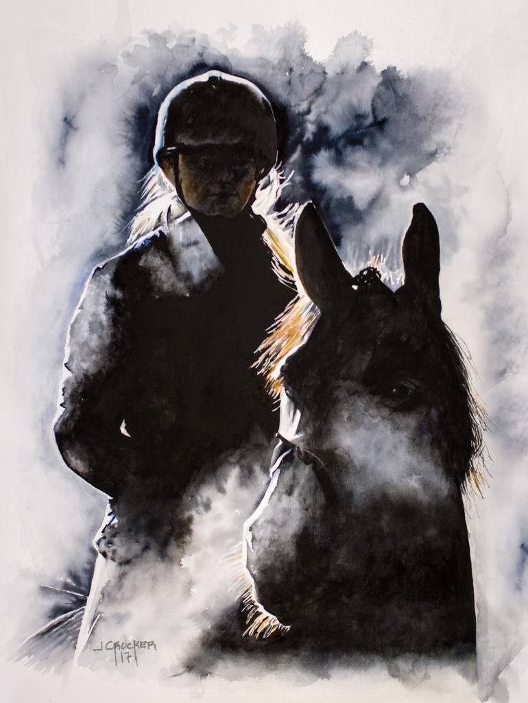 Original Figurative Horse Painting by Jon Crocker