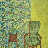 Intérieur avec un Fauteuil Vert by Maria Magenta