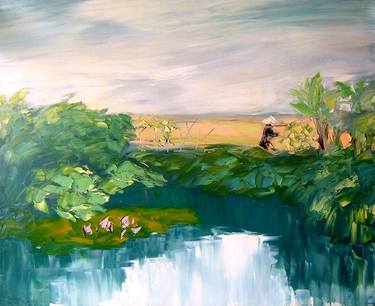 Little Pond, Trees and Yellow Field thumb