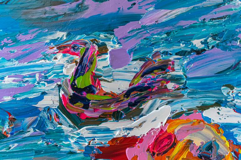 Original Abstract Expressionism Animal Painting by Tran Tuan
