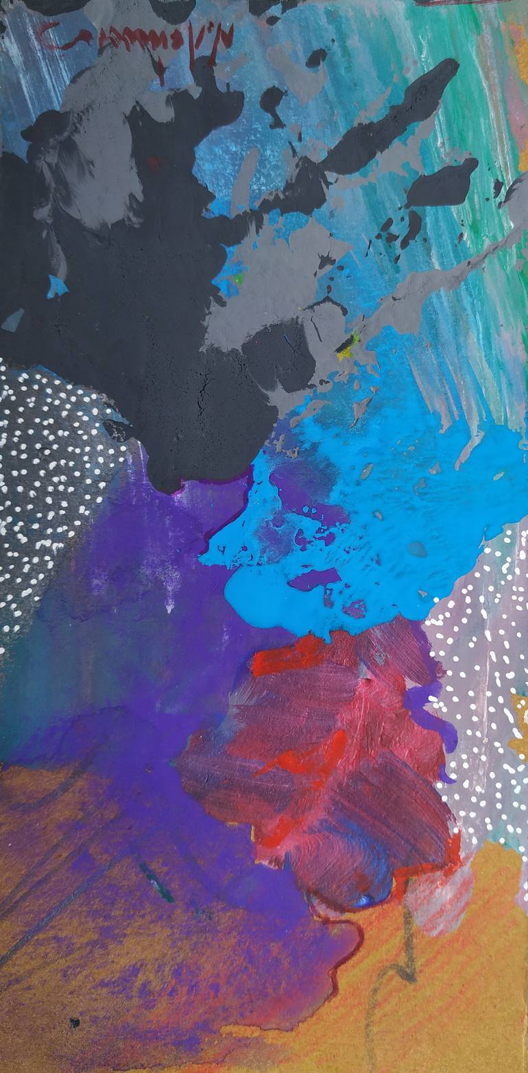 Original Art Deco Abstract Painting by Nick Young