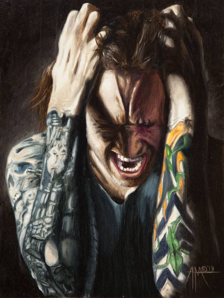 man in agony art