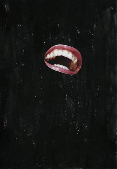 Smile Though Your Heart is Aching Collage on Acrylic Paint thumb