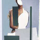 Blue and Green Body Collage Print by Chrysi Gavrilaki