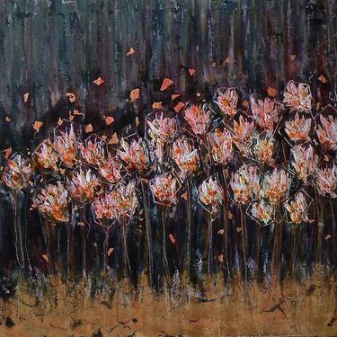 Original Abstract Expressionism Floral Paintings by Simona Cristofari
