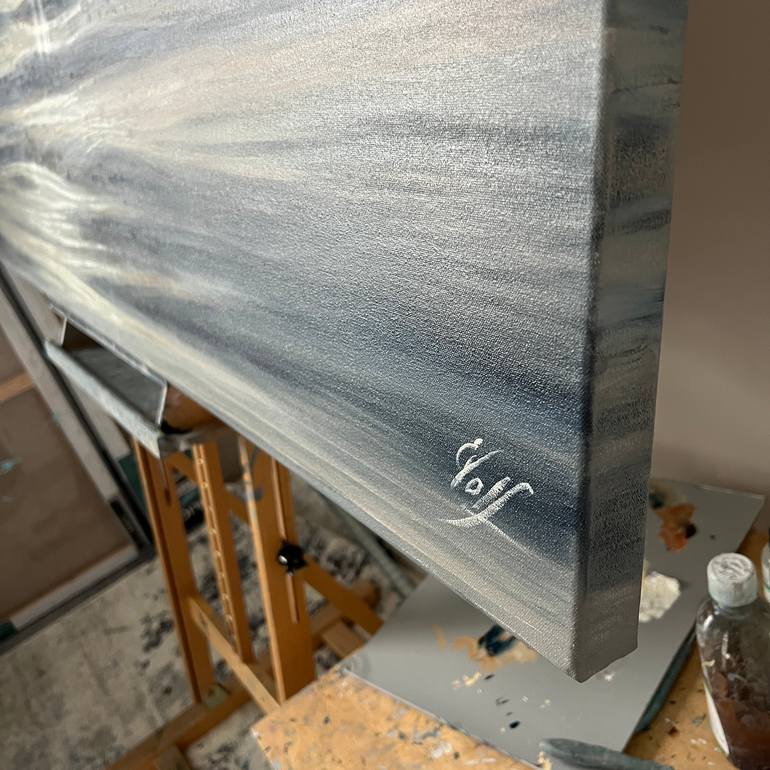 Original Abstract Seascape Painting by Eva Volf
