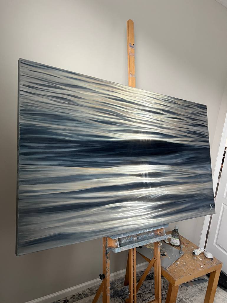 Original Abstract Seascape Painting by Eva Volf