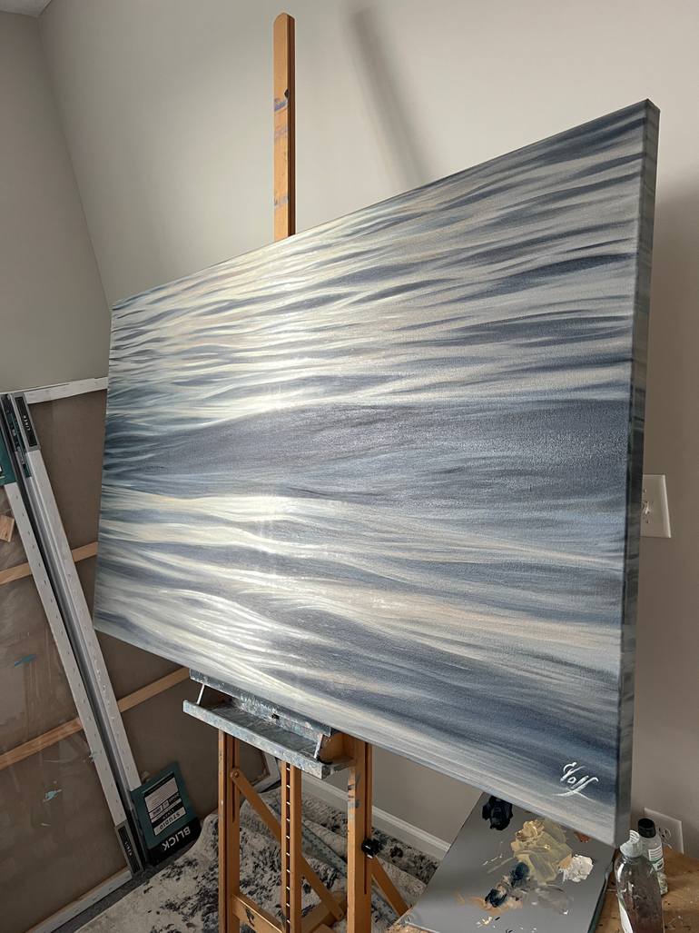 Original Abstract Seascape Painting by Eva Volf