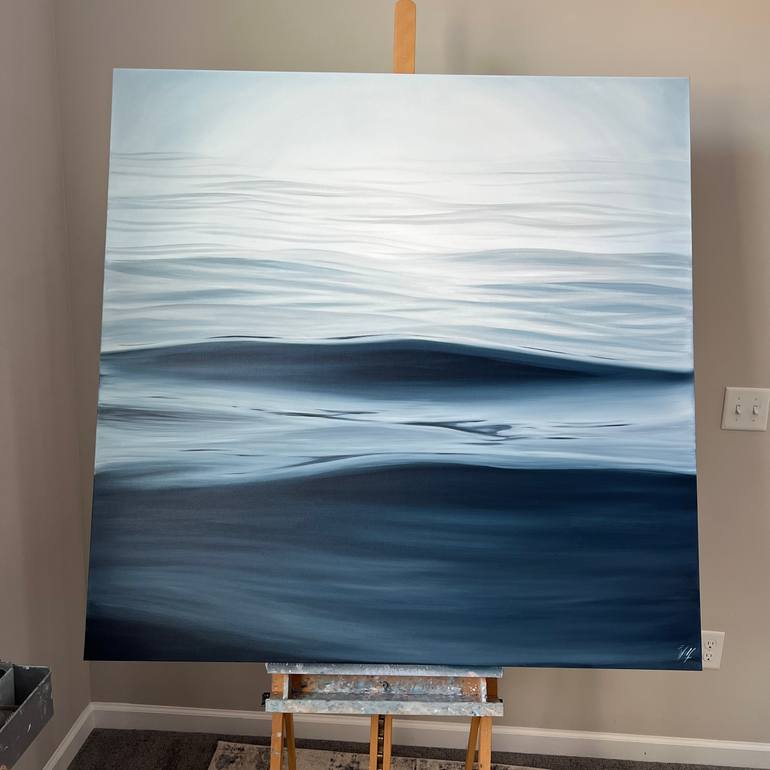 Original Minimalism Seascape Painting by Eva Volf