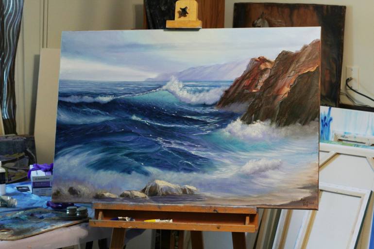 Original Realism Seascape Painting by Eva Volf