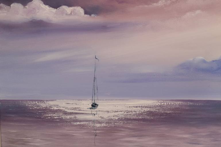 Original Realism Sailboat Painting by Eva Volf