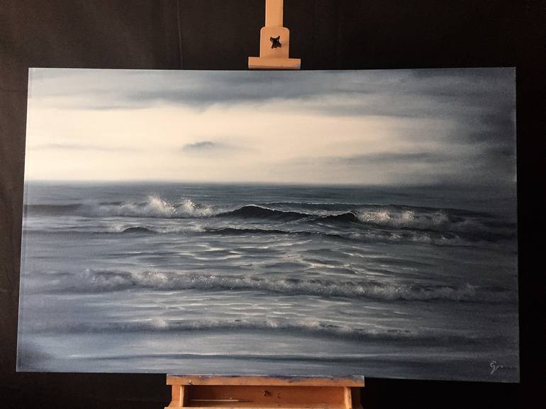 Original Fine Art Seascape Painting by Eva Volf