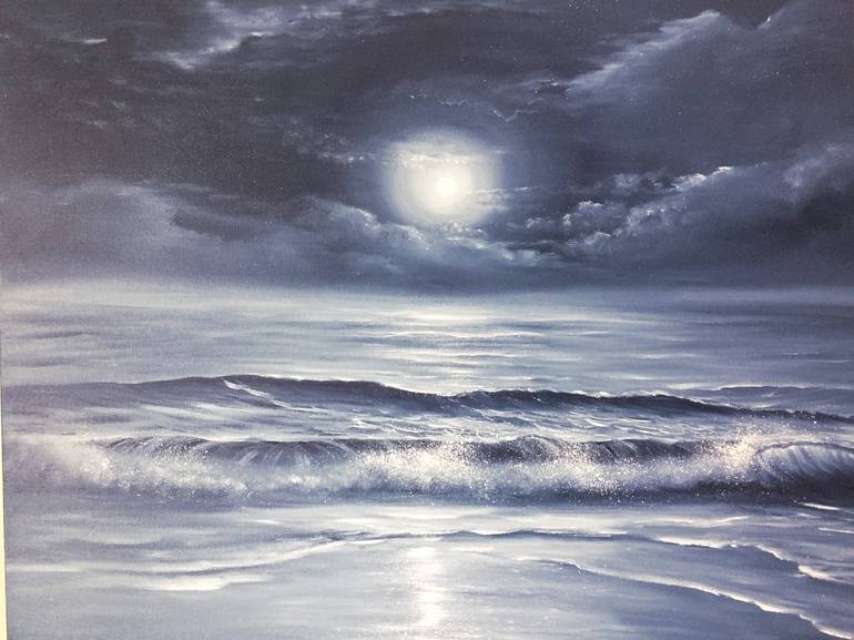 Original Fine Art Seascape Painting by Eva Volf