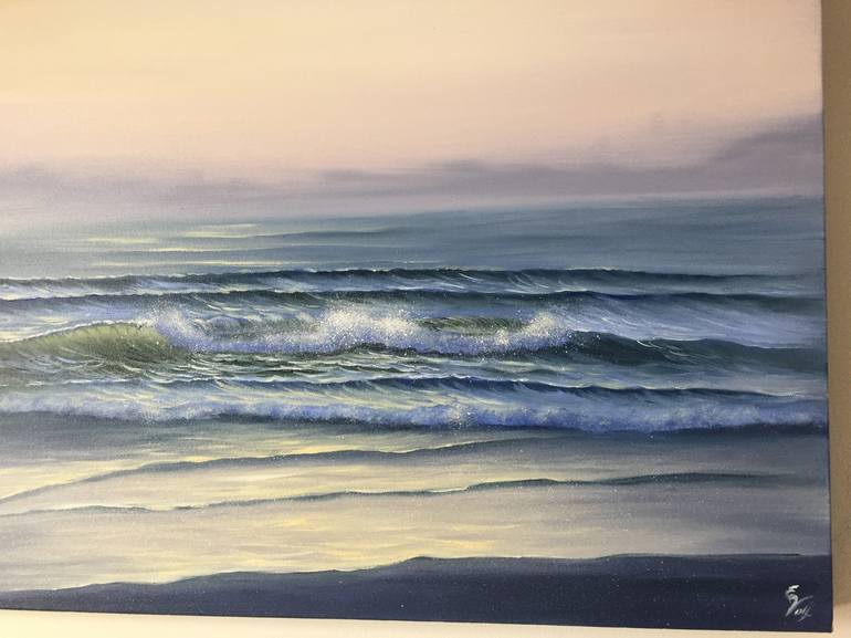 Original Fine Art Seascape Painting by Eva Volf