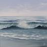 Medium size plein air ocean wave study "Waves Upon a Shore" painted on location: Hatteras Island, the Outer Banks, North Carolina, oil on deep gallery canvas 12x12 inches.

•	Ready to hang, framing is not required, edges painted, varnished, wired, signed and dated by me.

•	This original artwork is accompanied by a Certificate of Authenticity.

•	All seascapes are hand-painted by me, Eva Volf, using professional grade oil paints and 100% cotton archival quality canvases so you will have your original oil painting for a lifetime to enjoy.