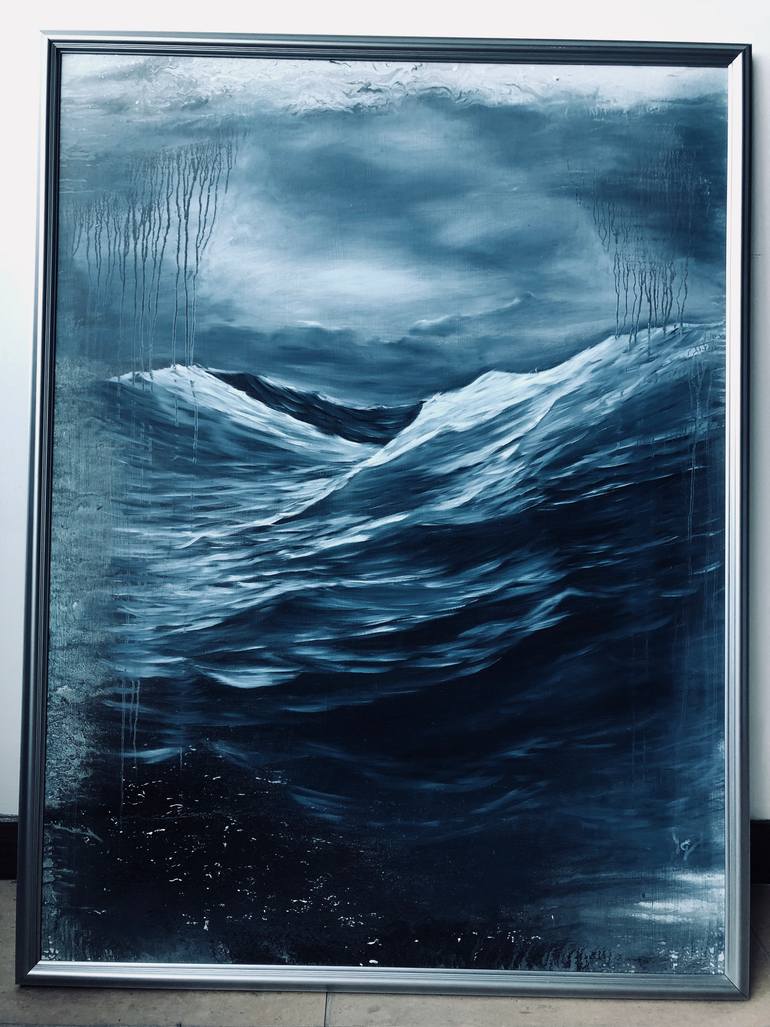 Original Abstract Water Painting by Eva Volf