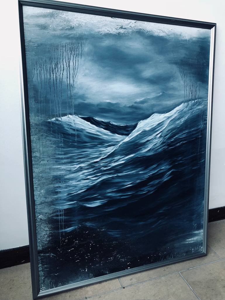 Original Abstract Water Painting by Eva Volf