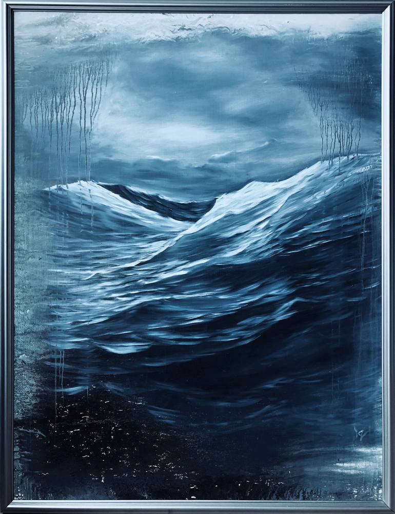 Original Abstract Water Painting by Eva Volf