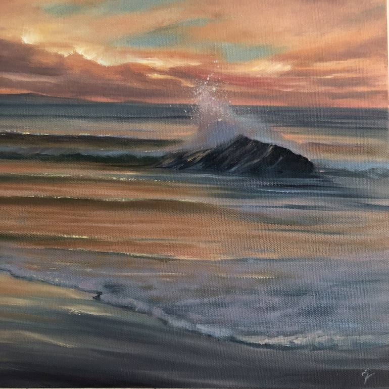 Original Impressionism Seascape Painting by Eva Volf