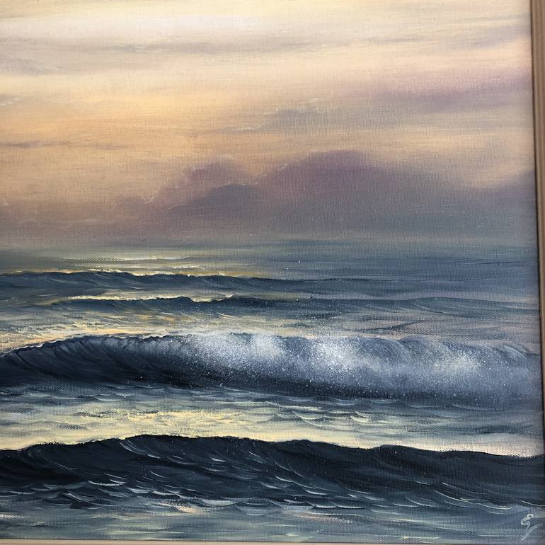 Original Impressionism Seascape Painting by Eva Volf